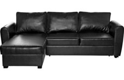 HOME New Siena 2 Seater Corner Sofa Bed with Storage - Black
